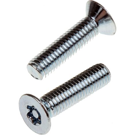 Vis de sécurité inviolable, M5 x 20mm, tête plate, en Acier ( Prix pour Sachet de 100 )