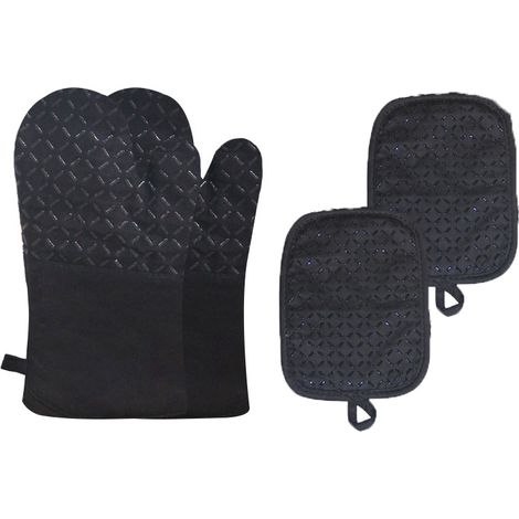 Gants de four résistants à la chaleur jusqu'à 300 °C Rabats de casserole et gants de four Lot de 4 gants de casserole Gants de four hollandais Gants de four Gants de four Gants de cuisson Gants, 31  1 (1/5)