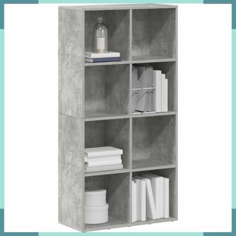 800157 Bibliothèque/Buffet Gris béton 66x30x130 cm Bois d’ingénierie (1/5)