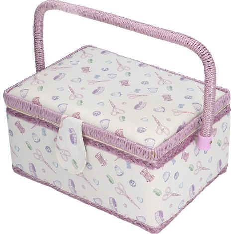 Panier à couture violet en tissu premium infroissable, élastique et résistant à l'usure, portable et durable. Boîte à couture (1/5)