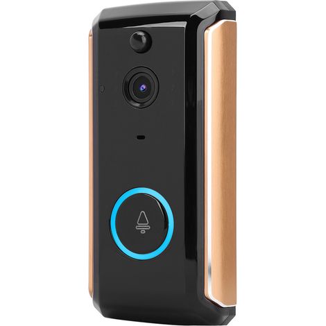 Sonnette vidéo HD 1080p avec Wi-Fi, interphone intelligent avec contrôle téléphonique et détecteur de mouvement PIR (2 prises UE) (1/5)
