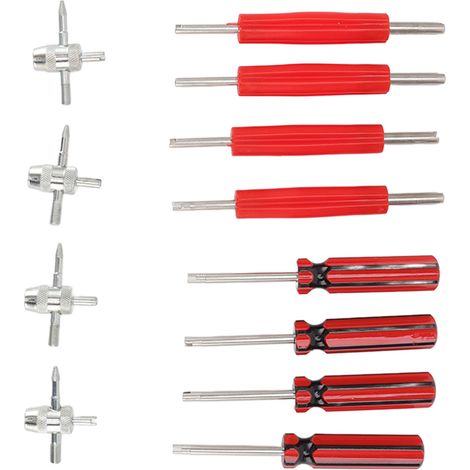 Clé démonte-pneu double tête universelle 12 pièces, outil de montage et démontage de valve, pour voiture, camion, moto et vélo (1/5)