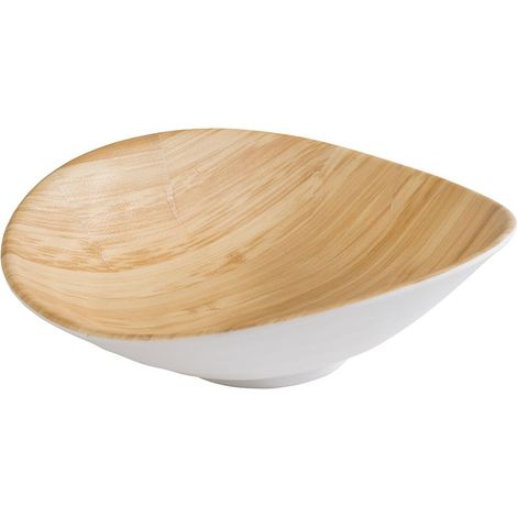 Bol BAMBOU, 17,5 x 15,5 cm, hauteur 5,5 cm, mélamine, imitation bambou/blanc (1/5)