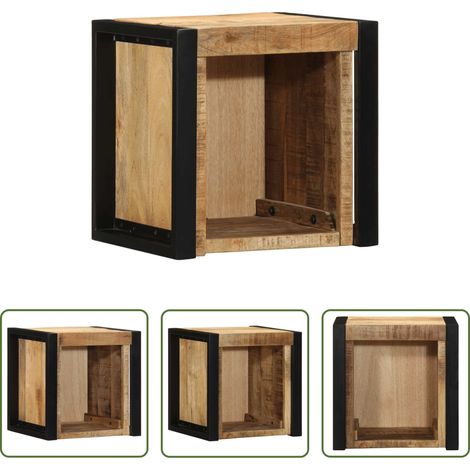 vidaXL Bois de manguier - Table de chevet 40x35x40 cm bois massif de manguier brut (1/5)