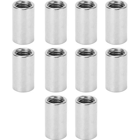 Lot de 10 écrous-raccords ronds M10 en acier inoxydable, taraudage femelle, kit de connecteurs pour maintenance.