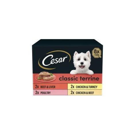 Cesar Classics Wet Dog Food Terrine Mixed Selection 8x150g - 730542