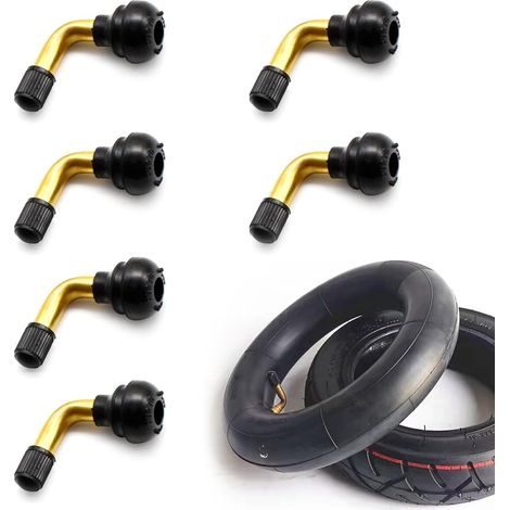 Lot de 6 valves tubeless pour Moto et Voiture, valve coudée moto en Laiton avec Angle de 90°, valve de pneu PVR70, pour Motos Voitures Vélos Véhicules électriques (1/5)
