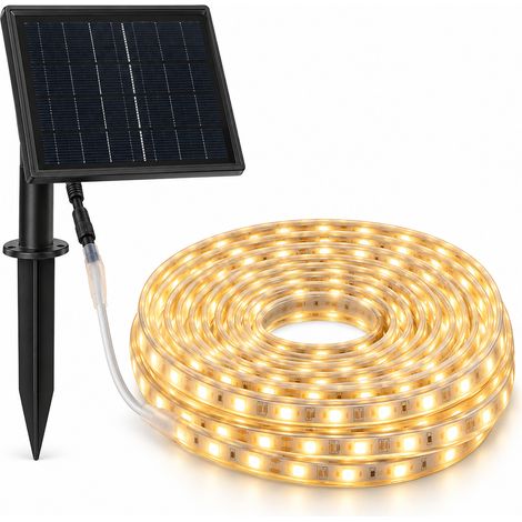 Striscia LED Solare da Esterno Luce Calda 3000K con Pannello e Picchetto, IP65 - 5 m o 10 m 5 m / 6 W (1/5)