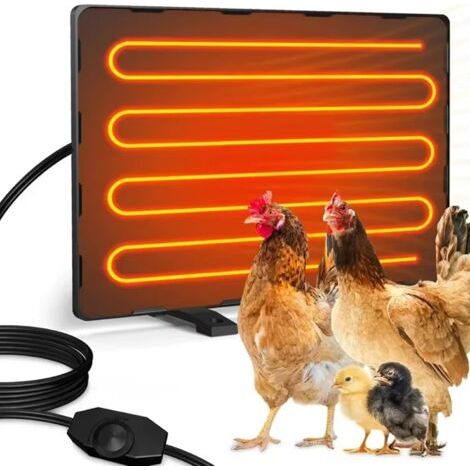 Hühnerstallheizung – 150-W-Elektroheizung, einstellbarer Temperaturbereich von 50 °C bis 70 °C, wandmontierte Heizplatte für Geflügel mit Überhitzungsschutz