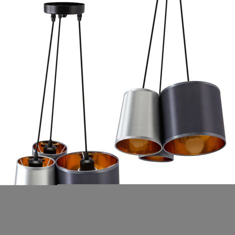 LAMPADA A SOSPENSIONE APP971-3CP MODERNO MIX 3-PUNTI LUCE E27 108X12X18CM REGOLABILE (1/5)