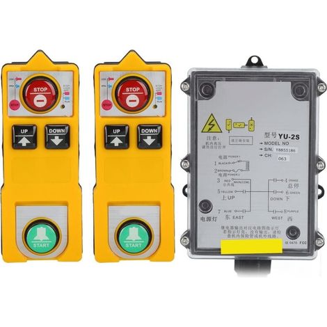 CA 220V Palan Industriel Cran TéLéCommande Sans Fil ÉTanche ÉLectrique Ascenseur Palan Radi Transmetteur RéCepteur pour Pont Grues 328.1ft (1/5)