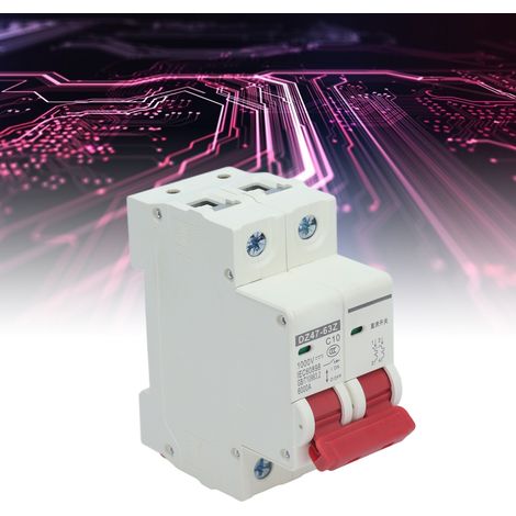 DZ47-63Z C10 2P Miniatur-Leistungsschalter für Solar-Photovoltaikanlagen, 10A DC Miniatur-Leistungsschalter, DIN-Schienenmontage, niedrige DC-Spannung 1000V, Schaltvermögen 6000A. (1/5)