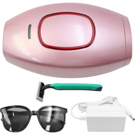 Appareil d'épilation, épilation définitive avec 5 niveaux d'énergie, épilation indolore pour femme et homme, épilation visage, jambes, bras et corps, couleur rose (1/5)