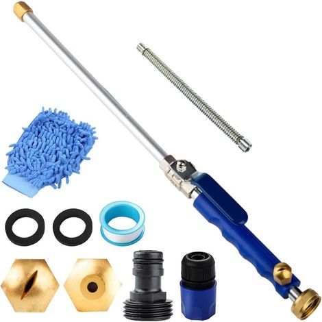Jethose blauer Hochdruckreiniger – Düse, Lanzen, Schläuche, 2 verschiedene Düsen, Schnellkupplungen, für Rasenflächen, Gärten, Autos, Einfahrten und Fenster