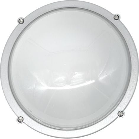 Applique da Esterno a Led 12W Luce Calda Rotonda Argento
