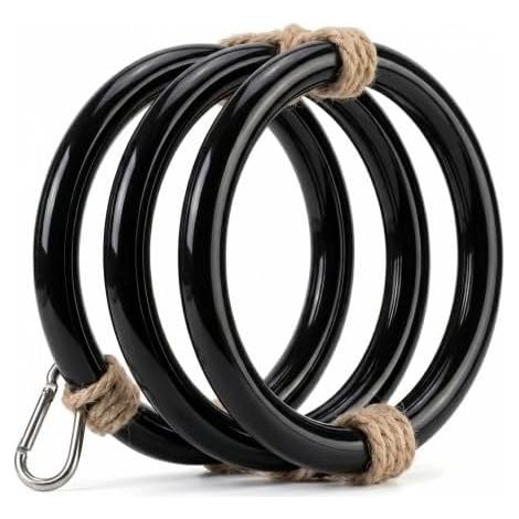 Snake Climbing Rings Enrichment Toys, Premium Smooth Plastic Snakes Accessories for Vivarium, Hanging Playground Exercise Hoop for Ball Python, Corn Snake, Reptile Tank Enclosure Decor(black) (1/5)