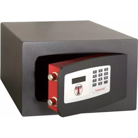 TECHNOSAFE – Coffre-fort à fixer à combinaison électronique digitale motorisée avec écran LED, 2 pênes, 17 L, 21x34x30 cm (1/5)
