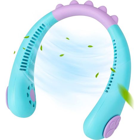 1 Ventilateur de cou sans pales, 3 vitesses, batterie 1800 mAh, silicone souple, pour enfants et adultes (1/5)