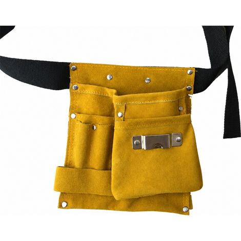 Pochette à outils d'électricien en croûte de cuir 20 x 22 cm fermeture à boucle 10 kg 25 × 20 × 2 cm 160 g – Livraison gratuite (1/5)