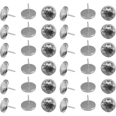 Lot De 50 Clous Tapissier Cristal Bouton Meuble Décoratif Pour Canapé Chaises Panneaux Muraux Armoires À Vin Accessoires De Meubles Pour Salon Et Décoration Maison 0.90in (1/5)