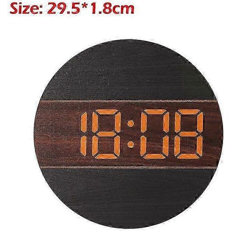 Horloge murale numérique LED, affichage multifonctionnel de la température, de la date et de l'heure, réveil silencieux, convient aux chambres et aux salons, modèle 6. (1/5)