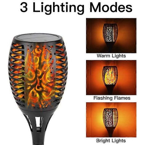 Solar-Fackel-Gartenleuchte, Solar-Fackel, Solar-Flammenlampe, wasserdichte Solar-Flammenleuchten, Außendekoration für Garten und Wege (4er-Pack) (1/5)