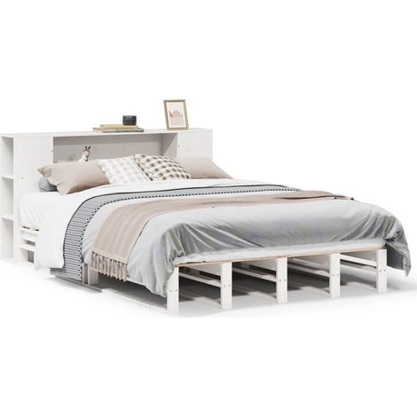 Maison Exclusive - Letto Libreria senza Materasso Bianco 160x200 cm Legno Massello