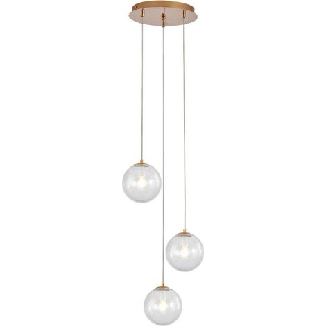 Suspension décorative 3xG9 10W – Design élégant en métal doré (1/4)