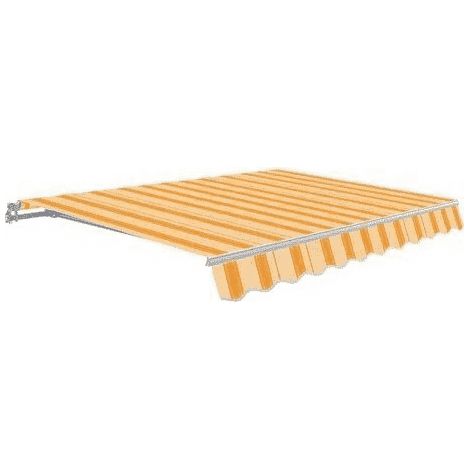 Tenda da Sole per Balcone a Caduta Cassonata Sangiorgio - Formato: 4 x 3 m - Colore: Rigato Giallo/Bianco (1/5)