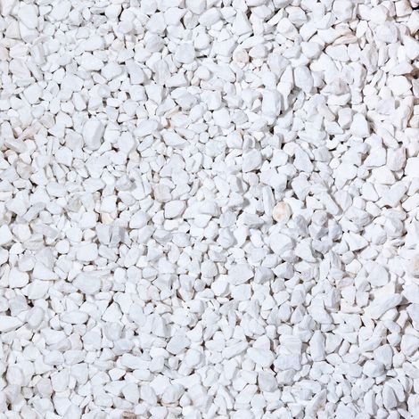 Gravier décoratif blanc pur 8/16 mm – Sac 20 kg – Finition concassée pour allées et aménagements extérieurs – Compatible avec dalles stabilisatrices
