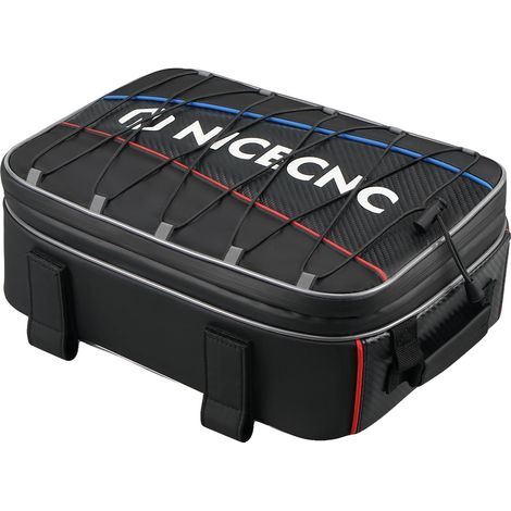 Sac de top case de moto, matériau durable, capacité extensible, noir (1/2)
