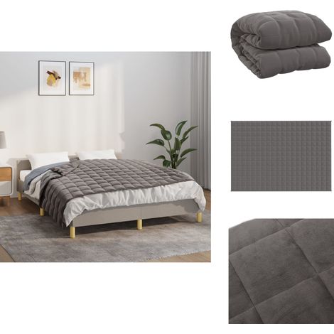 Couverture lestée Gris 137x200 cm 10 kg Tissu - Couverture Lestée - Couverture Poids - Sommeil Profond - Relaxation - Stress (1/5)