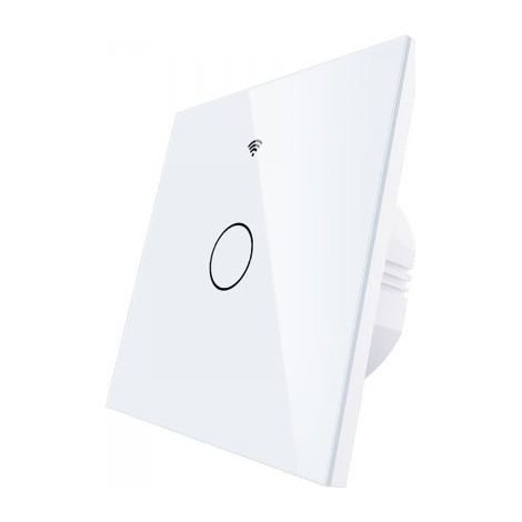 Interruttore Da Parete Touch 1 Tasto, WIFI+BLE+RF, WIFI 2.4G, RF 433MHz, Bluetooth BLE Mesh TUYA, Smart Life, 10A, AC 90-250V, 50/60HZ, 86X86X30mm Per Scatola 502, IP20, Bianco, SH9441W