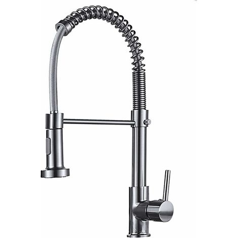 Kitchen Mixer Tap 360°Swivel, Modern Single Handle Spring Kitchen Sink Faucet (1/5)