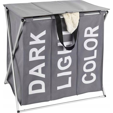 Wenko Trio Top cesta de ropa gris 118 litros