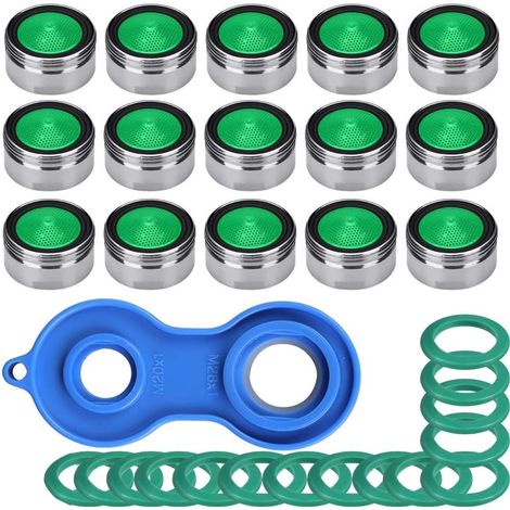 15pcs Aérateur M24 Laiton Chromé Économiseur D'eau Clé Installation Cuisine Salle De Bain