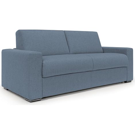 Nixon Schlafsofa mit 20 cm Matratze aus wasserfestem Stoff T03 200 cm (mat. 140x197) Blau