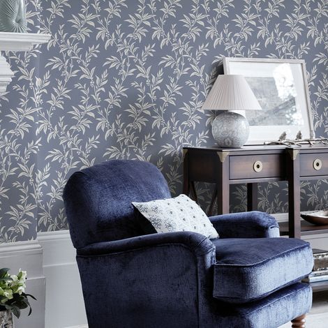 Papier peint intissé Laura Ashley Paxford leaves dark seaspray 1005 x 52cm (1/5)