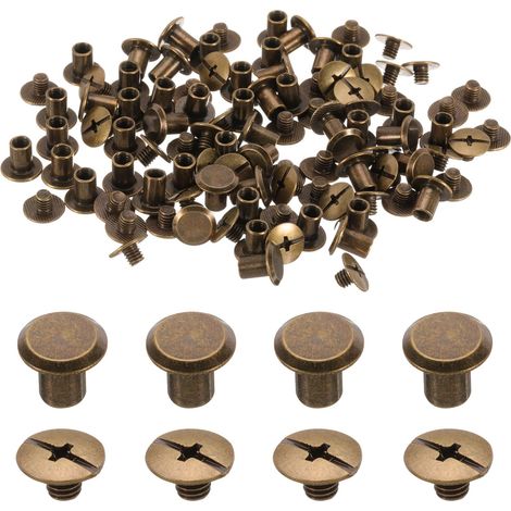 50set M5 x 8mm Vis Chicago Métal Tête Phillips Vis à Rivet Bronze (1/5)