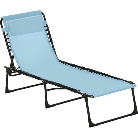 royaluxe -Transat pliable, housse respirante, structure en métal, 189 x 58 x 30 cm, bleu sarcelle (1/5)