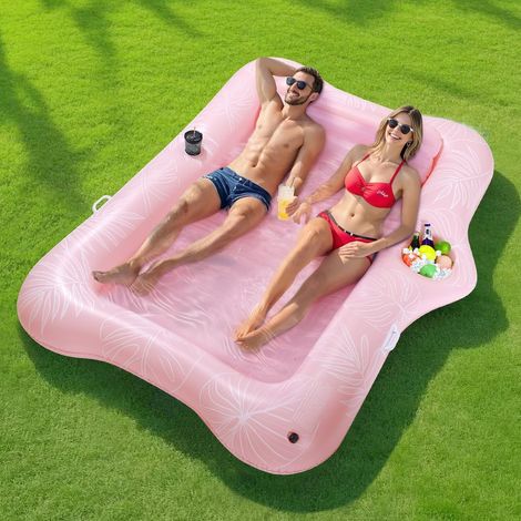 Bouée Gonflable pour Adultes en PVC, Matelas de Piscine Gonflable avec Bac à Glaçons (1/5)