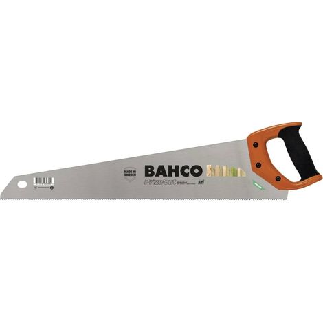 Bahco – Scie égoïne 550mm pour tous types de bois – Denture 7/8 pour coupe nette – Poignée ergonomique en caoutchouc – Marquages 45° et 90°