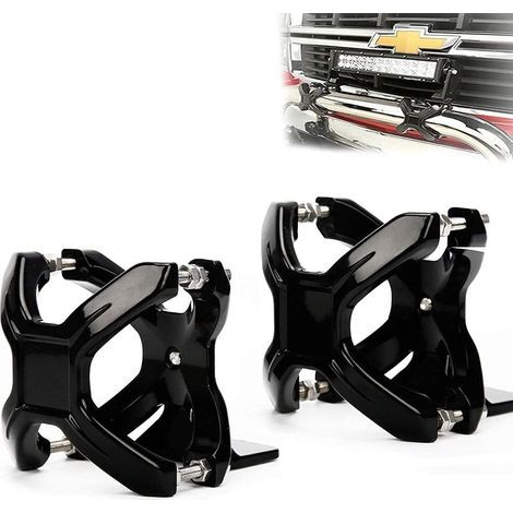 Work Lights X Bracket, Pair X-Clamp Bullbar Mounting Bracket 2-3" LED Driving Work Light Bar Tube Mount Headlight Mounts (1/4)