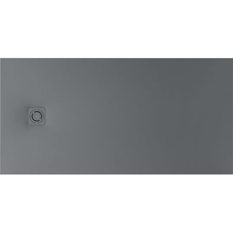 Receveur de douche extra plat en Stonex® Terran-N + Grille Twist - 1400x800mm - Gris ardoise (1/2)