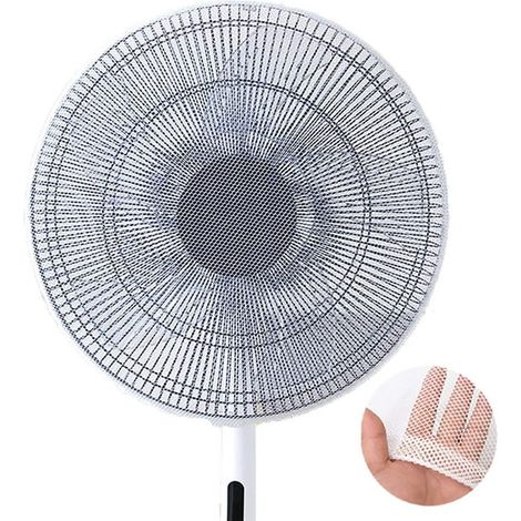 Ventilateur Protecteur Anti-Doigts Bébé Enfant, Lot de 2 Filet Lavable 40cm avec Boucle Réglable, Compatible Poignée Ventilo Sur Pied, Colonne, Table, Pince (Blanc) (1/5)