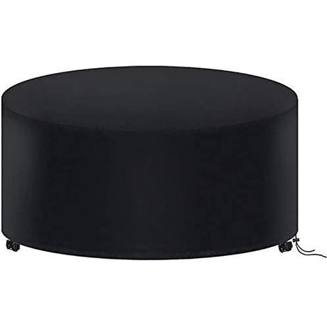 Housse de mobilier de jardin noire, ronde, 180 x 90 cm, Oxford 210D, imperméable, pour table d'extérieur.