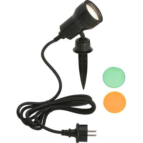 Lampe d'extérieur LED pivotante sur piquet GU10 IP44 3 W noir plastique (1/5)