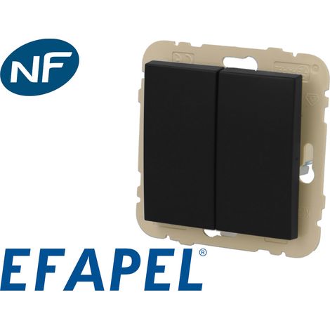 Interrupteur va-et-vient double noir mat Efapel Logus 90