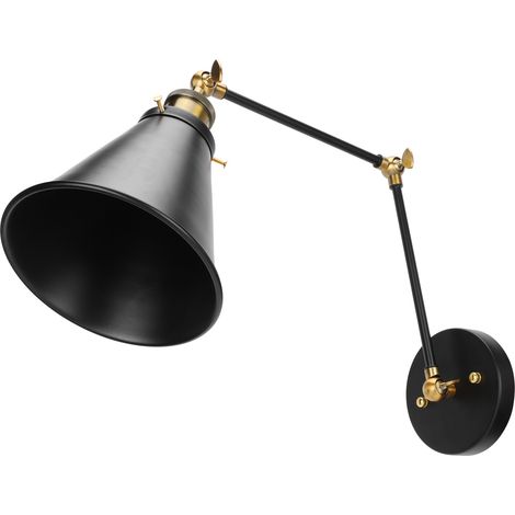 Vintage E27 Wandleuchte, Industrielle Metalllampe mit verstellbarem Arm, Leselampe, AC85-265V (1/5)