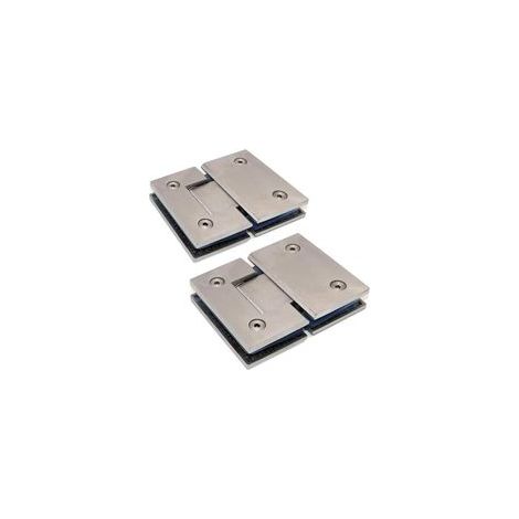 Set di 2 cerniere per porta doccia in vetro, con fissaggio al supporto in vetro, apertura e chiusura a 180 gradi, morsetto in acciaio inox 304, adatte per vetrine in vetro da 6-12 mm - Crezuo
